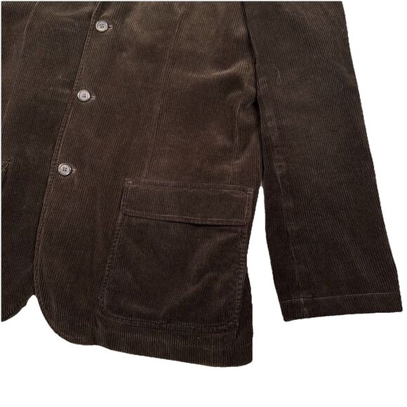 J Crew Blazer Mens XL Chocolate Brown Vintage Cord Sport Coat Elbow Patch - Picture 2 of 16
